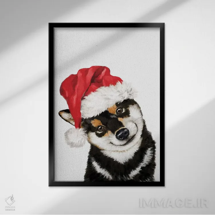 تابلو شیبا اینوی سیاه کریسمسی اثر بگ نوز ورک (استودیو) - نمای قابدار مشکی