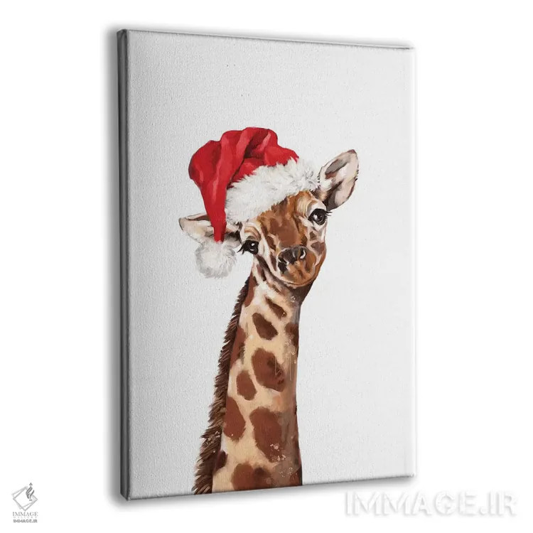تابلو زرافه کریسمسی اثر بگ نوز ورک (استودیو) - نمای پرسپکتیو محصول
