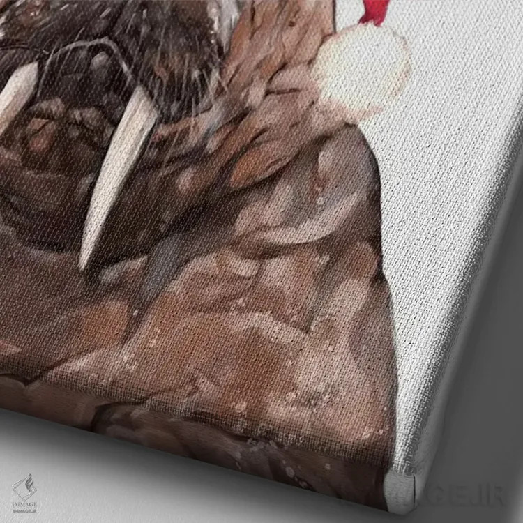 تابلو پدر والروس کریسمسی اثر بگ نوز ورک (استودیو) - نمای نزدیک بافت بوم