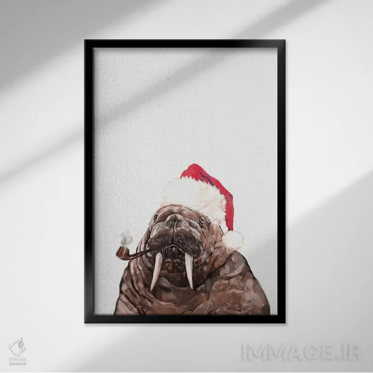 تابلو پدر والروس کریسمسی اثر بگ نوز ورک (استودیو) - نمای قابدار مشکی