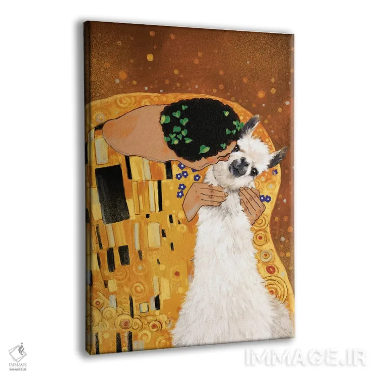 تابلو بوسه لاما اثر بگ نوز ورک (استودیو) - نمای پرسپکتیو محصول