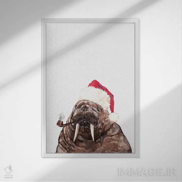 تابلو پدر والروس کریسمسی اثر بگ نوز ورک (استودیو) - نمای قابدار سفید