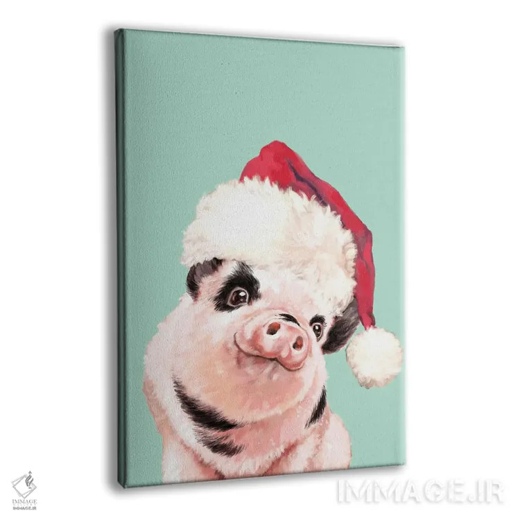 تابلو بچه خوک بانمک کریسمسی اثر بگ نوز ورک (استودیو) - نمای پرسپکتیو محصول