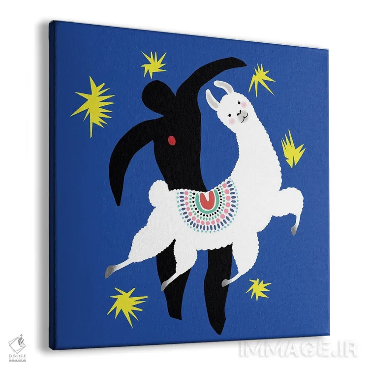 تابلو ایکـاروس با لاما (ارجاع به اسطوره یونانی) اثر بگ نوز ورک (استودیو) - نمای پرسپکتیو محصول