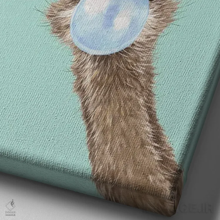 تابلو گروه آدامس بادکنکی در رنگ سبز اثر بگ نوز ورک (استودیو) - نمای نزدیک بافت بوم