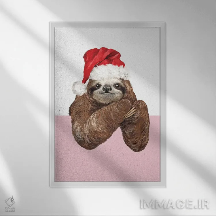 تابلو تنبل شاد کریسمسی اثر بگ نوز ورک (استودیو) - نمای قابدار سفید