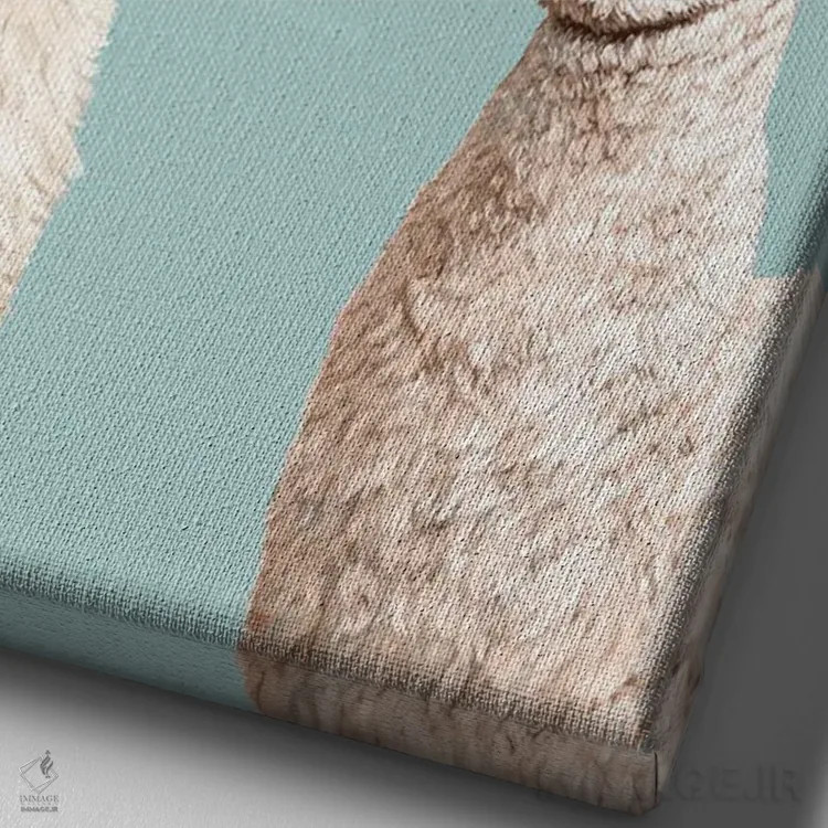 تابلو لاما آلباکای کریسمسی اثر بگ نوز ورک (استودیو) - نمای نزدیک بافت بوم