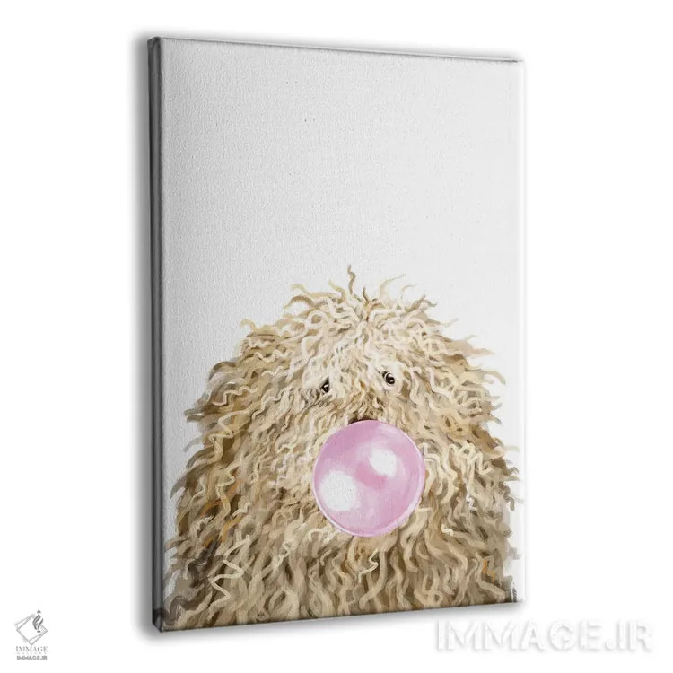 تابلو سگ پولی با آدامس بادکنکی (نژاد سگ) اثر بگ نوز ورک (استودیو) - نمای پرسپکتیو محصول