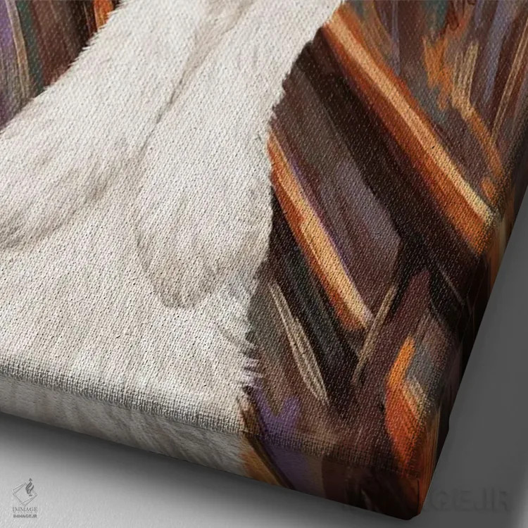 تابلو لامای جیغزن (الهام از تابلو جیغ) اثر بگ نوز ورک (استودیو) - نمای نزدیک بافت بوم