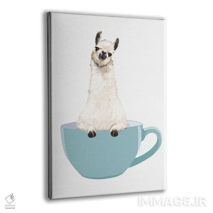 تابلو لامای بامزه در لیوان اثر بگ نوز ورک (استودیو) - نمای پرسپکتیو محصول