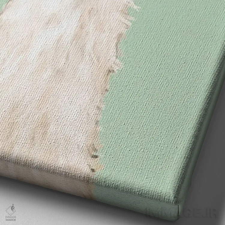 تابلو لاما با تاج گل میوهای در رنگ سبز اثر بگ نوز ورک (استودیو) - نمای نزدیک بافت بوم