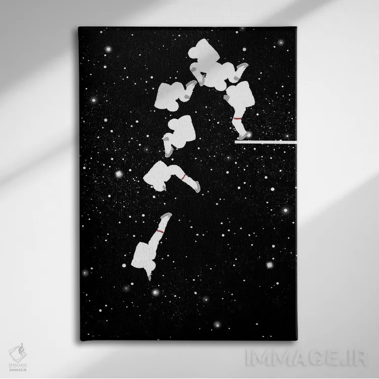 تابلو فضانورد در شیرجه تماشایی اثر بگ نوز ورک (استودیو) - نمای روبهرو روی دیوار