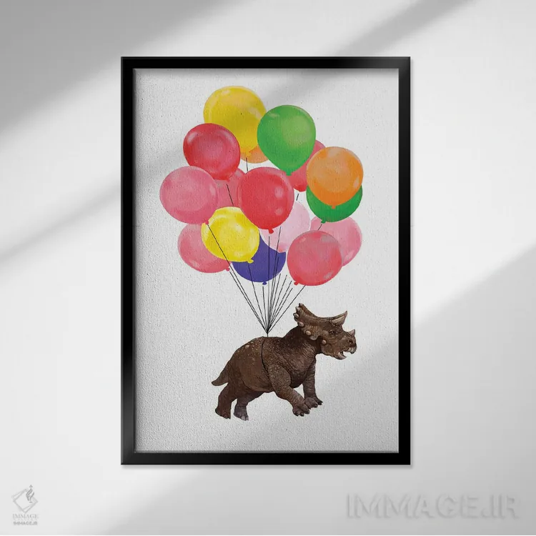 تابلو بیایید با تریسراتوپس پرواز کنیم اثر بگ نوز ورک (استودیو) - نمای قابدار مشکی