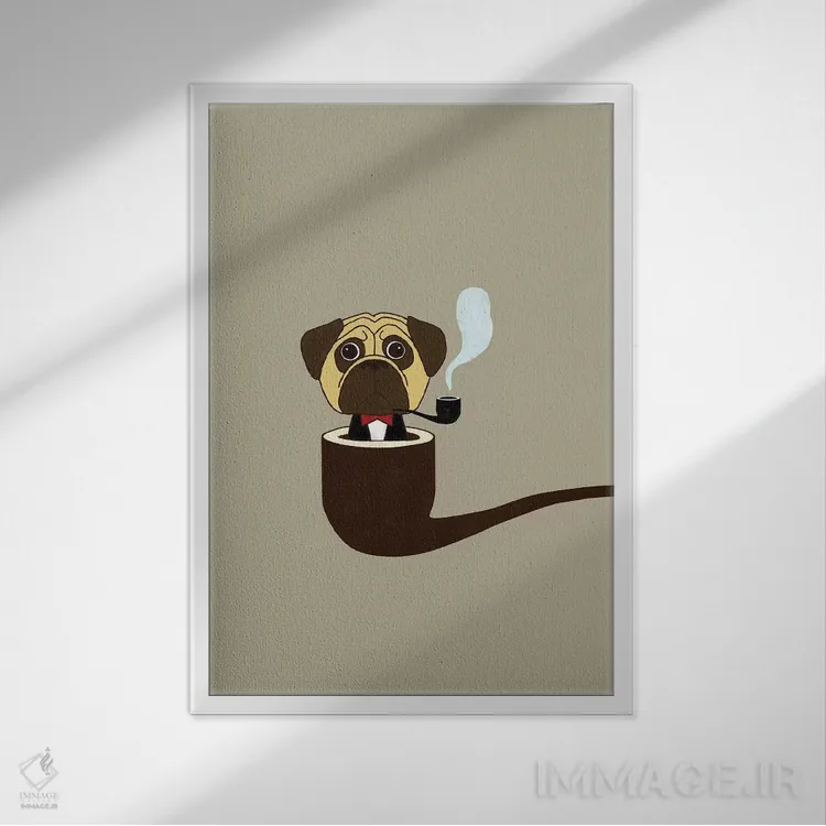 تابلو پاگ رئیس بزرگ اثر بگ نوز ورک (استودیو) - نمای قابدار سفید