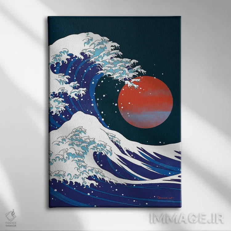 تابلو موج گربه I اثر بگ نوز ورک (استودیو) - نمای روبهرو روی دیوار