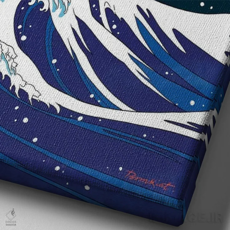 تابلو موج گربه I اثر بگ نوز ورک (استودیو) - نمای نزدیک بافت بوم