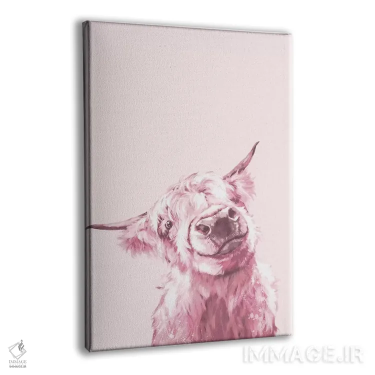 تابلو گاو کوهستانی در رنگ صورتی اثر بگ نوز ورک (استودیو) - نمای پرسپکتیو محصول