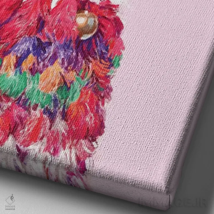 تابلو باحالترین لاما اثر بگ نوز ورک (استودیو) - نمای نزدیک بافت بوم