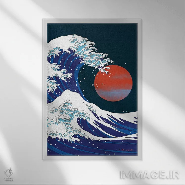 تابلو موج گربه I اثر بگ نوز ورک (استودیو) - نمای قابدار سفید