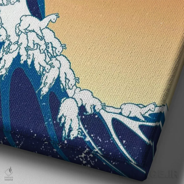 تابلو موجهای لاما اثر بگ نوز ورک (استودیو) - نمای نزدیک بافت بوم