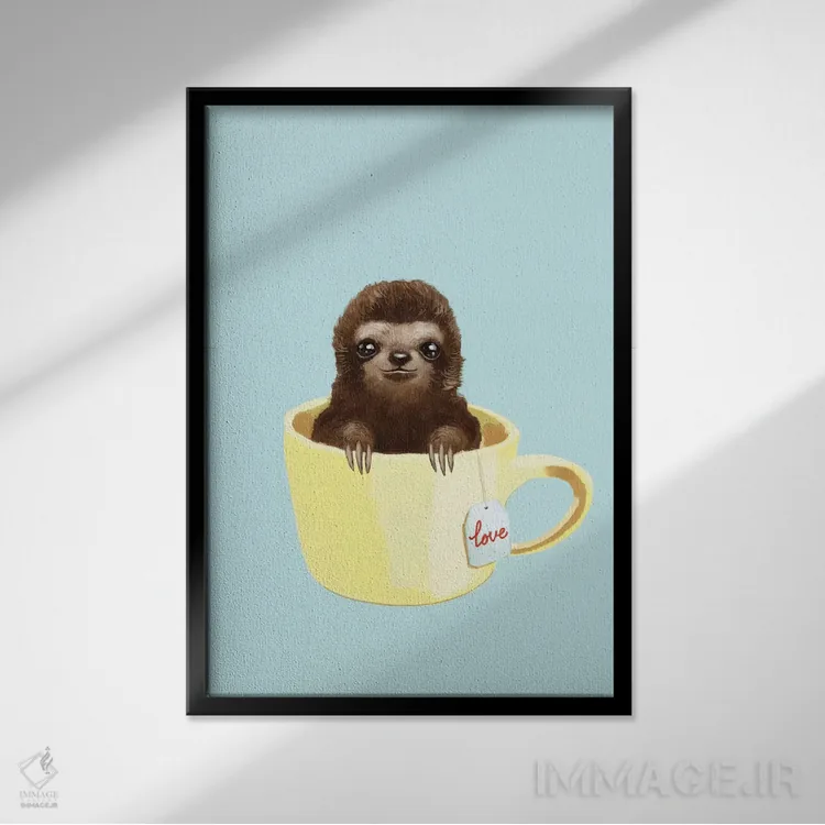 تابلو تنبل عاشق اثر بگ نوز ورک (استودیو) - نمای قابدار مشکی