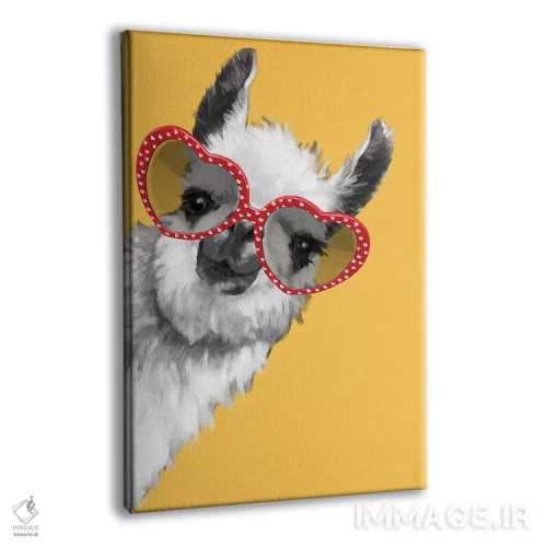 تابلو لامای مدرن هیپستر با عینک اثر بگ نوز ورک (استودیو) - نمای پرسپکتیو محصول