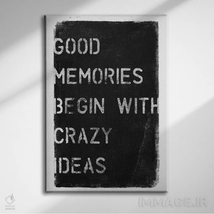 تابلو ایدههای دیوانهوار I اثر ۳۳ استخوان شکسته - نمای روبهرو روی دیوار