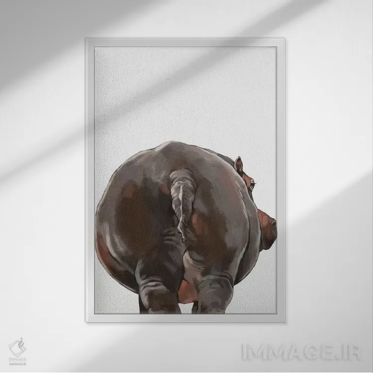 تابلو پشت اسب آبی اثر بگ نوز ورک (استودیو) - نمای قابدار سفید