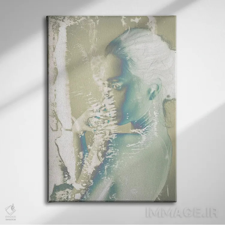 تابلو آبشسته I اثر ۳۳ استخوان شکسته - نمای روبهرو روی دیوار
