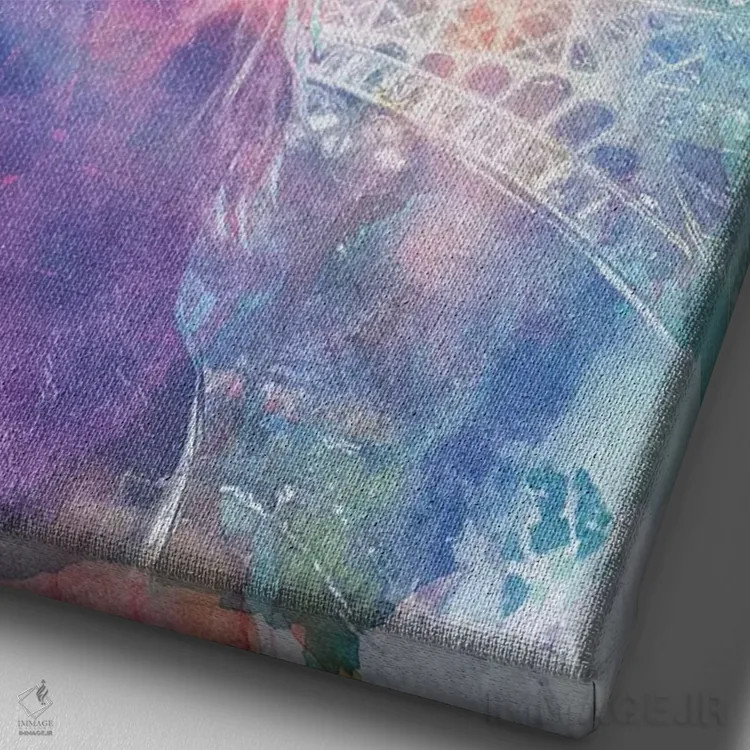 تابلو عشق برج ایفل اثر ۳۳ استخوان شکسته - نمای نزدیک بافت بوم