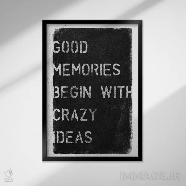 تابلو ایدههای دیوانهوار I اثر ۳۳ استخوان شکسته - نمای قابدار مشکی