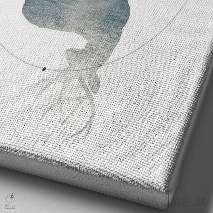 تابلو گوزن هندسی اثر ۳۳ استخوان شکسته - نمای نزدیک بافت بوم