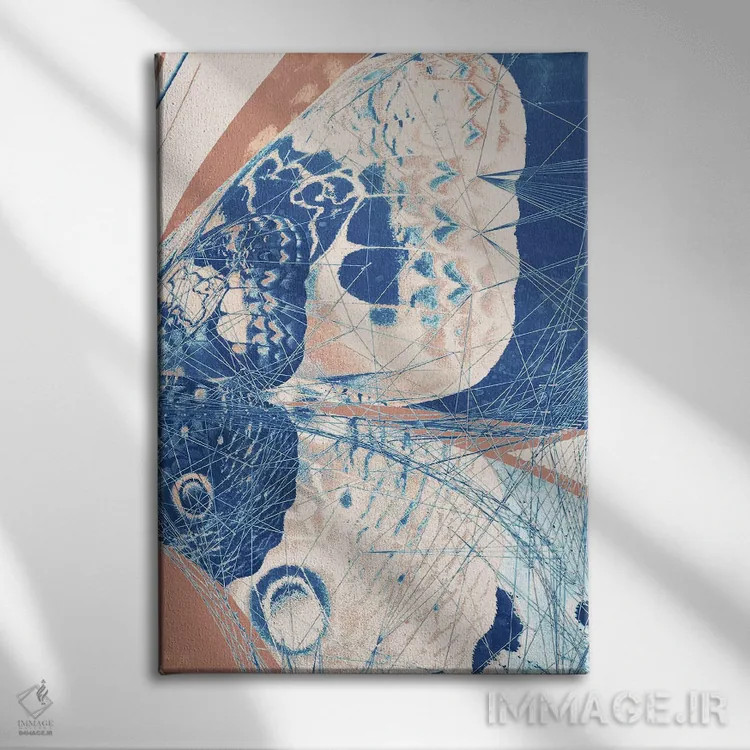 تابلو سهلتی پروانه III (نقاشی چندقسمتی) اثر ۳۳ استخوان شکسته - نمای روبهرو روی دیوار