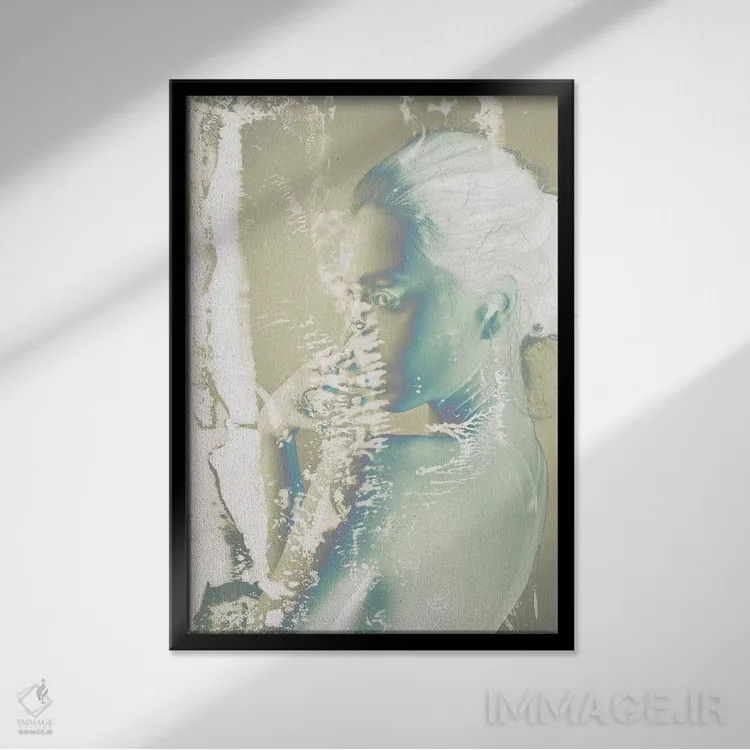 تابلو آبشسته I اثر ۳۳ استخوان شکسته - نمای قابدار مشکی