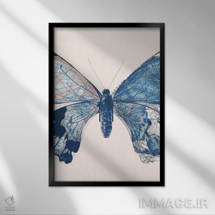 تابلو پروانه V اثر ۳۳ استخوان شکسته - نمای قابدار مشکی