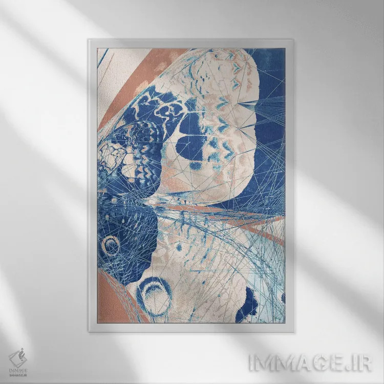 تابلو سهلتی پروانه III (نقاشی چندقسمتی) اثر ۳۳ استخوان شکسته - نمای قابدار سفید
