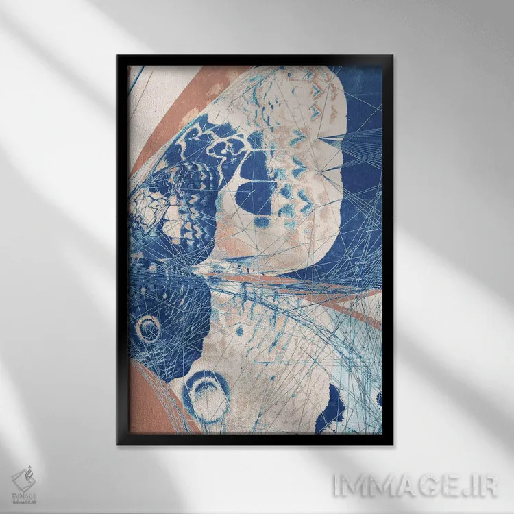 تابلو سهلتی پروانه III (نقاشی چندقسمتی) اثر ۳۳ استخوان شکسته - نمای قابدار مشکی