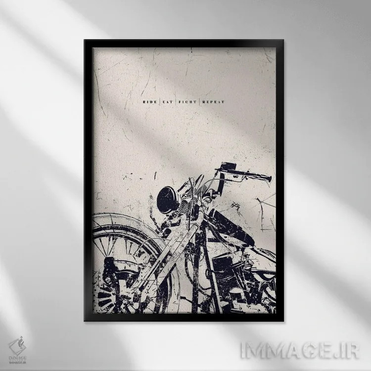 تابلو سواری، خوردن، مبارزه، تکرار اثر ۳۳ استخوان شکسته - نمای قابدار مشکی