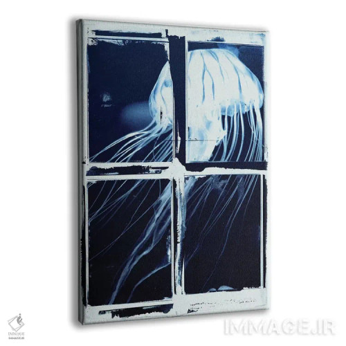 تابلو مربعهای عروس دریایی نیلی اثر ۳۳ استخوان شکسته - نمای پرسپکتیو محصول