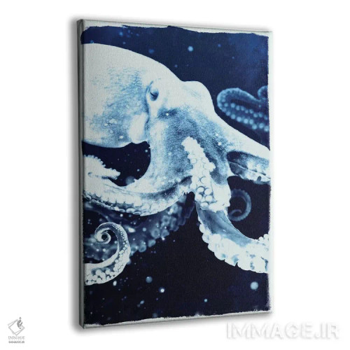 تابلو اختاپوس نیلی اثر ۳۳ استخوان شکسته - نمای پرسپکتیو محصول