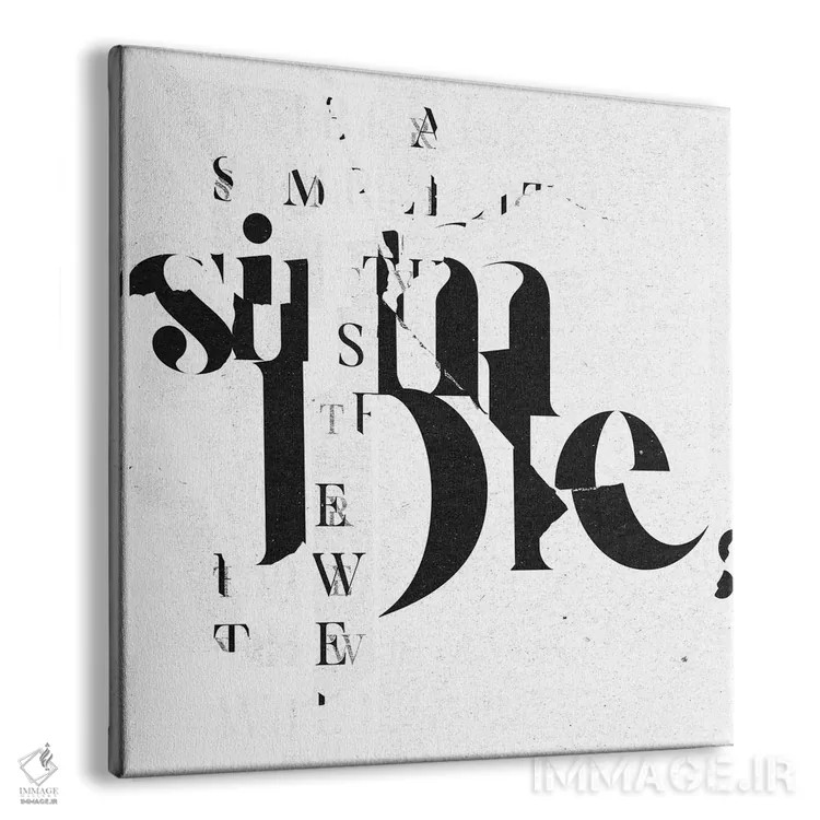 تابلو تایپو (هنری/متنی) اثر ۳۳ استخوان شکسته - نمای پرسپکتیو محصول