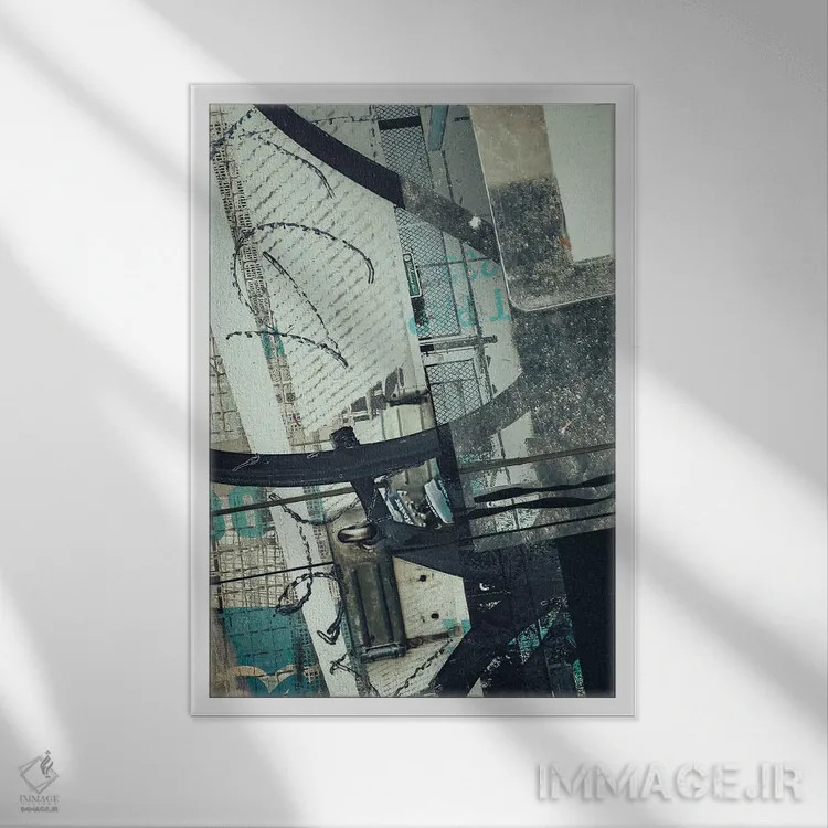 تابلو خیابانهای فراموششده اثر ۳۳ استخوان شکسته - نمای قابدار سفید