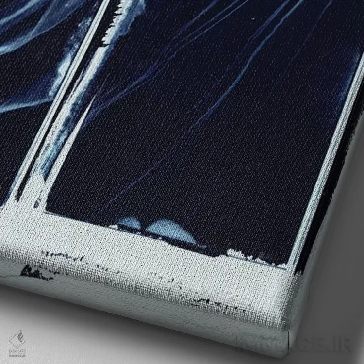 تابلو مربعهای عروس دریایی نیلی اثر ۳۳ استخوان شکسته - نمای نزدیک بافت بوم