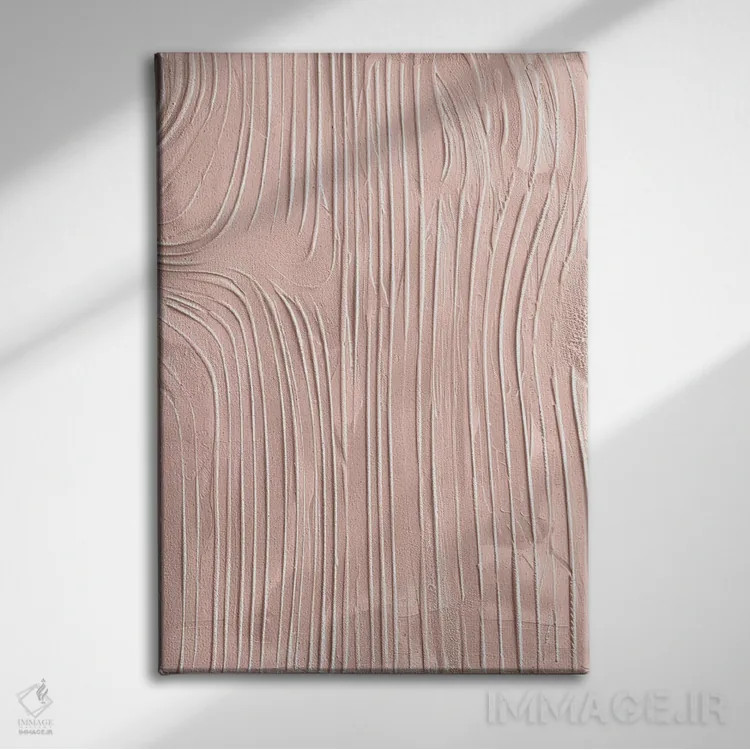 تابلو ماسهٔ شانهزده به رنگ صورتی ملایم اثر ۳۳ استخوان شکسته - نمای روبهرو روی دیوار