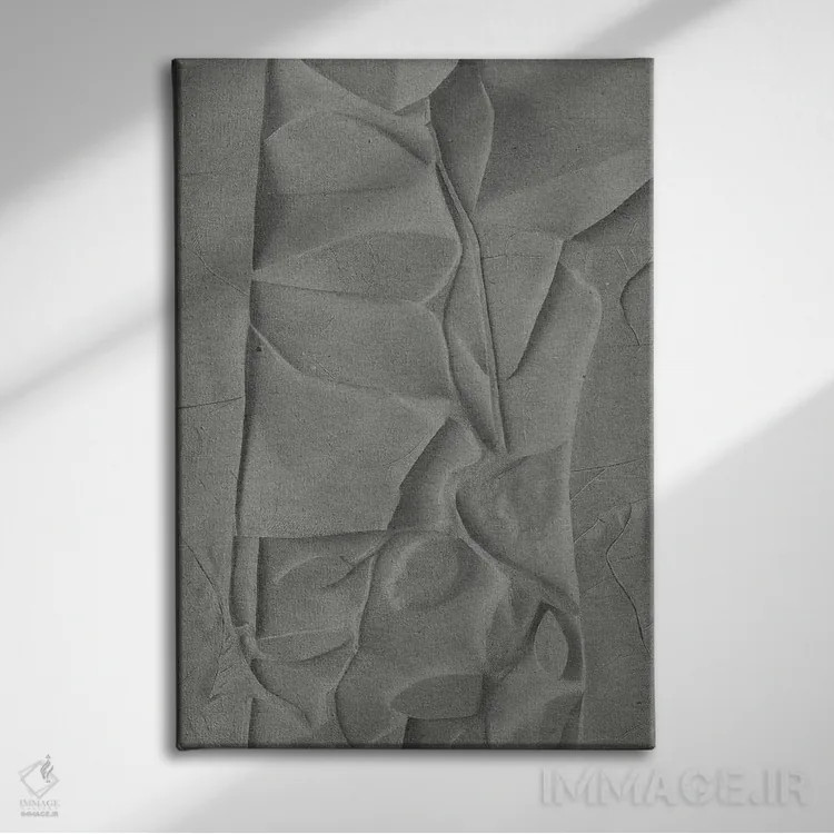 تابلو گلهای مدرن میانه قرن در خاکستری I اثر ۳۳ استخوان شکسته - نمای روبهرو روی دیوار