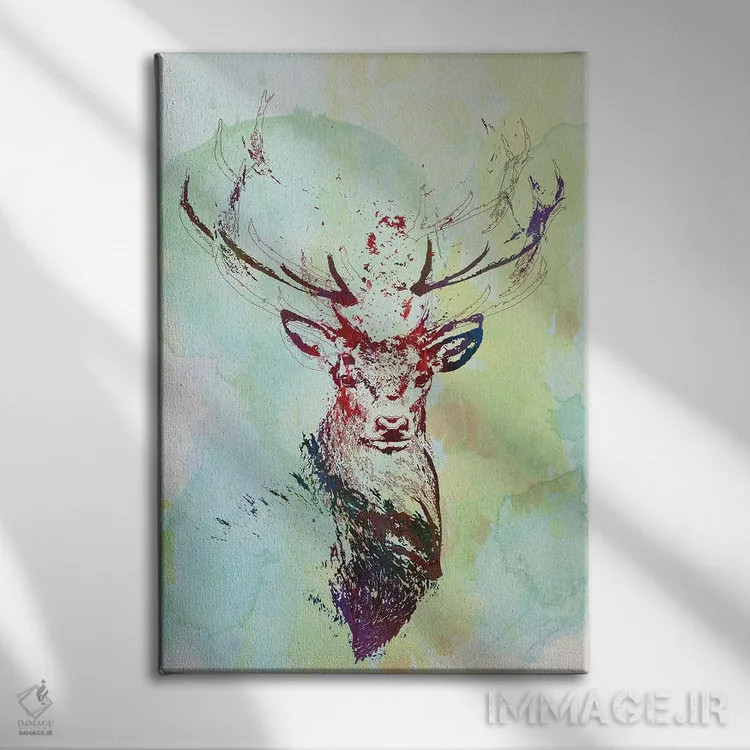 تابلو حیات وحش آبرنگی I اثر ۳۳ استخوان شکسته - نمای روبهرو روی دیوار