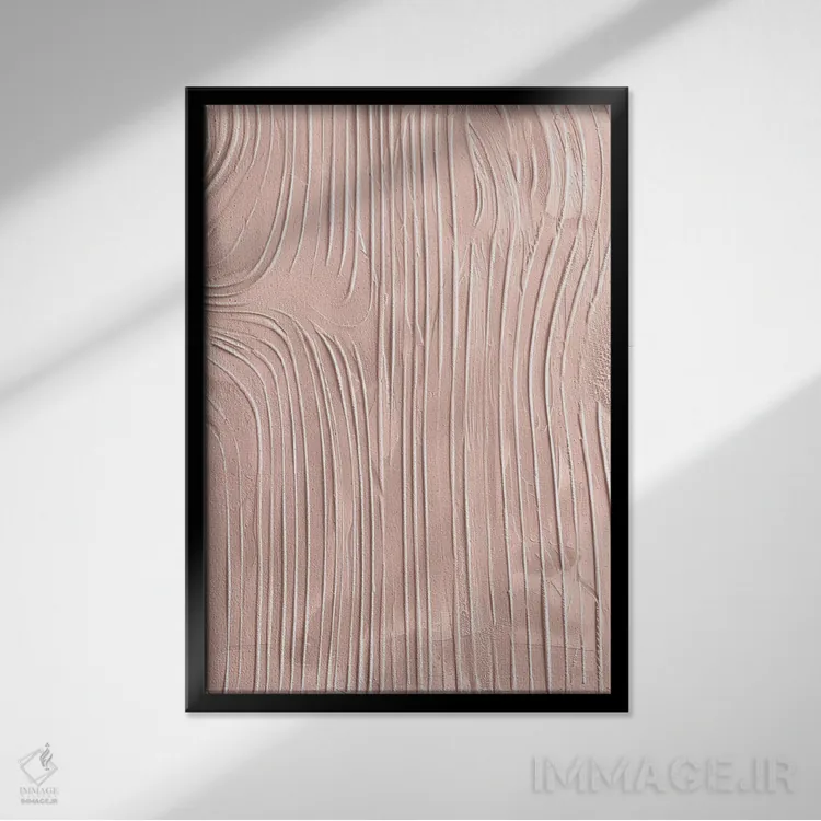 تابلو ماسهٔ شانهزده به رنگ صورتی ملایم اثر ۳۳ استخوان شکسته - نمای قابدار مشکی