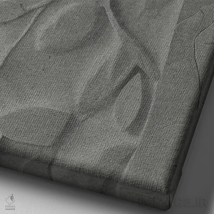 تابلو گلهای مدرن میانه قرن در خاکستری I اثر ۳۳ استخوان شکسته - نمای نزدیک بافت بوم