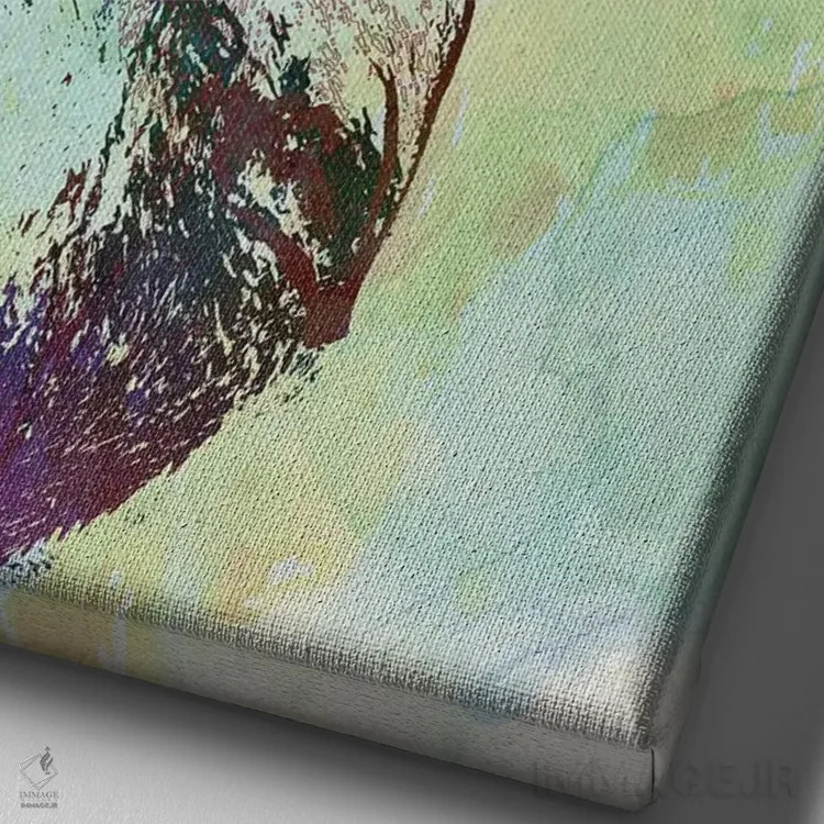 تابلو حیات وحش آبرنگی I اثر ۳۳ استخوان شکسته - نمای نزدیک بافت بوم