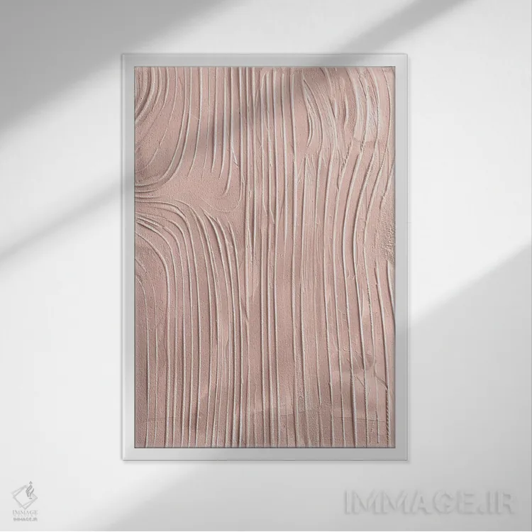 تابلو ماسهٔ شانهزده به رنگ صورتی ملایم اثر ۳۳ استخوان شکسته - نمای قابدار سفید